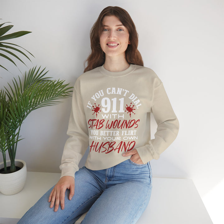 Humorous Crewneck Sweatshirt for Couples - "Flirt with Your Own Husband" - Beguiling Phenix Boutique