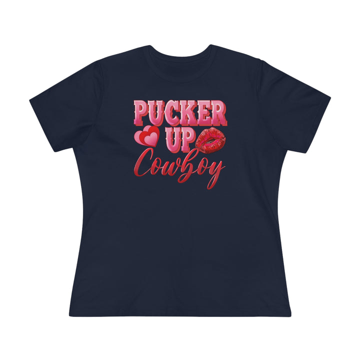 Pucker Up Cowboy Women's Premium Tee - Beguiling Phenix Boutique