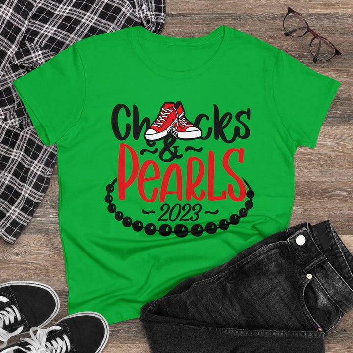 Chucks & Pearls Cotton Tee - Beguiling Phenix Boutique