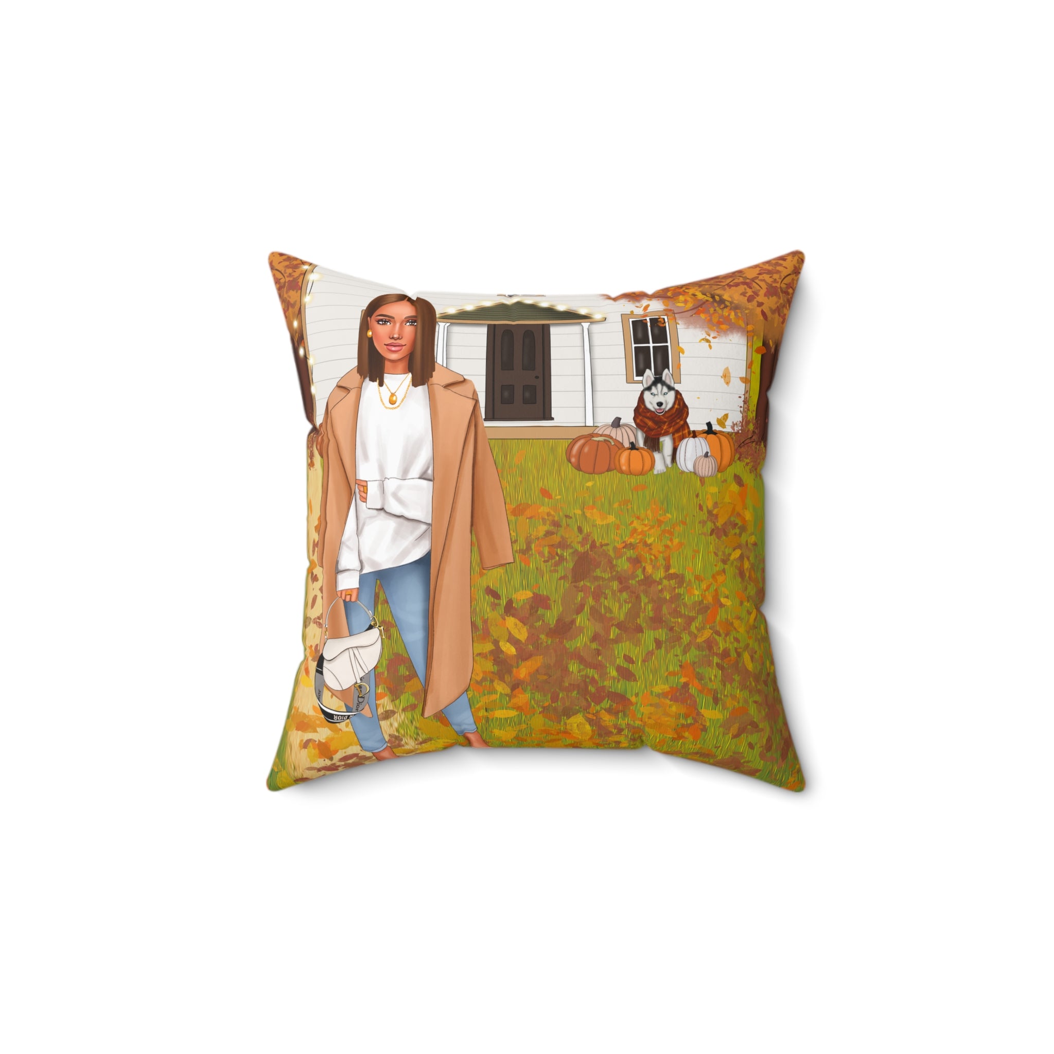 For The Love Of Fall Faux Suede Throw Pillow