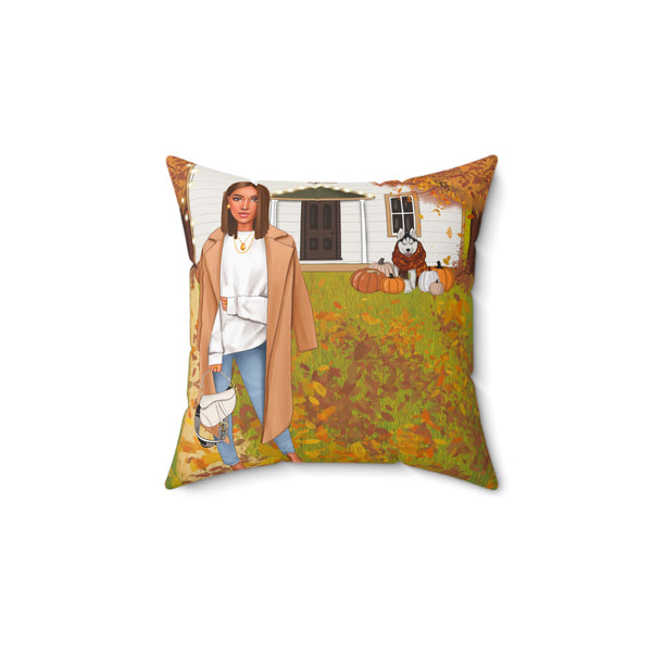 For The Love Of Fall Faux Suede Throw Pillow - Beguiling Phenix Boutique