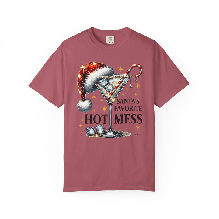Holiday T-Shirt — "Santa’s Favorite Hot Mess" Christmas Cocktail Tee - Beguiling Phenix Boutique