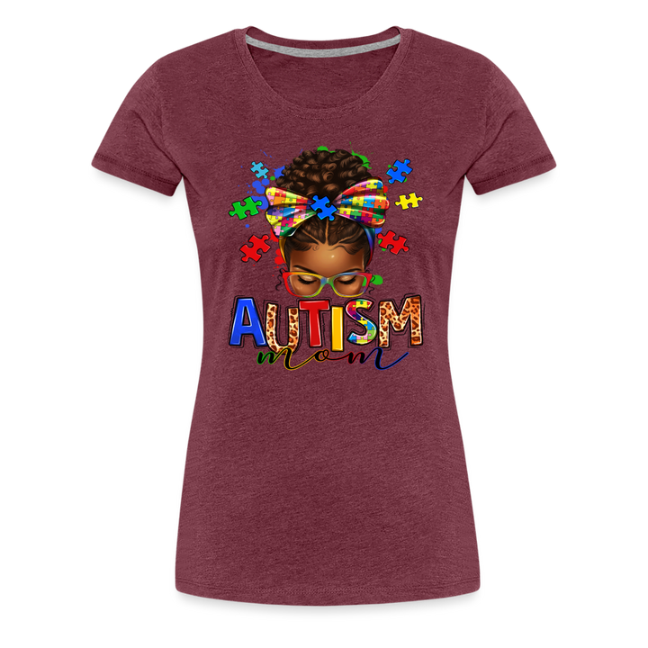 Autism Mom Women’s Premium Shirt - heather burgundy