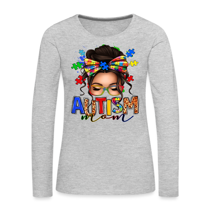 Autism Mom Women's Premium Long Sleeve Shirt - heather gray