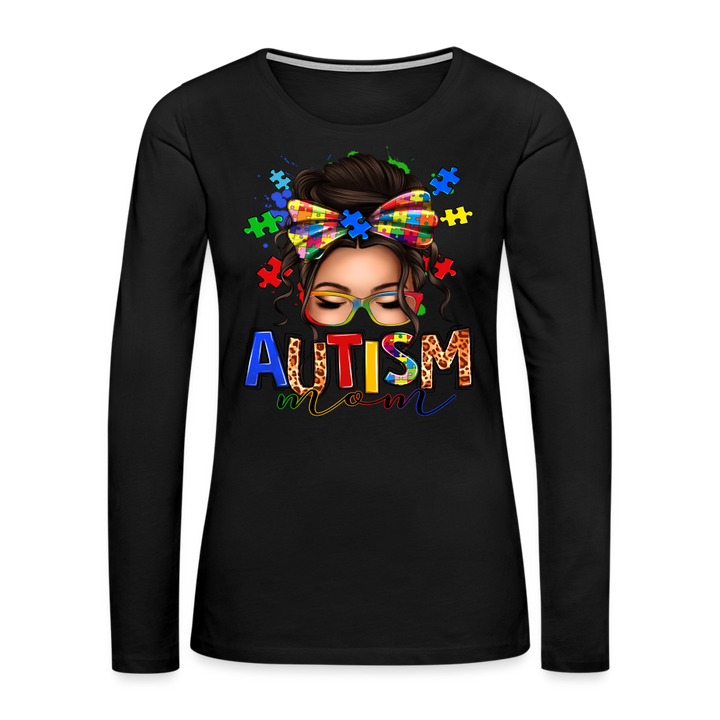 Autism Mom Women's Premium Long Sleeve Shirt - black
