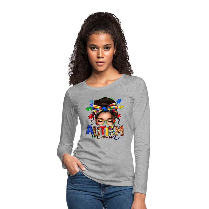 Autism Mom Women's Premium Long Sleeve Shirt - heather gray