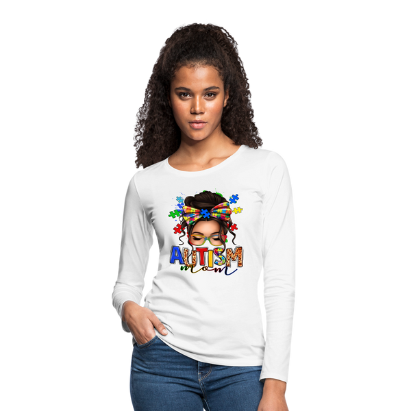Autism Mom Women's Premium Long Sleeve Shirt - white