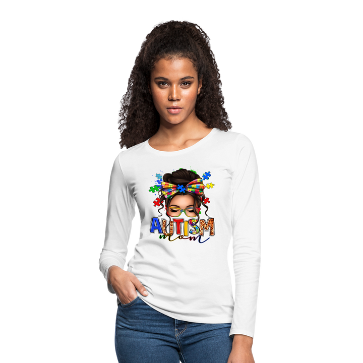 Autism Mom Women's Premium Long Sleeve Shirt - white