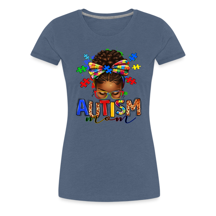 Autism Mom Women’s Premium Shirt - heather blue