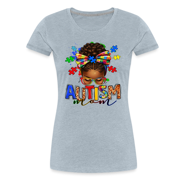 Autism Mom Women’s Premium Shirt - heather ice blue