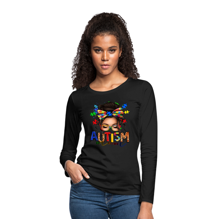 Autism Mom Women's Premium Long Sleeve Shirt - black