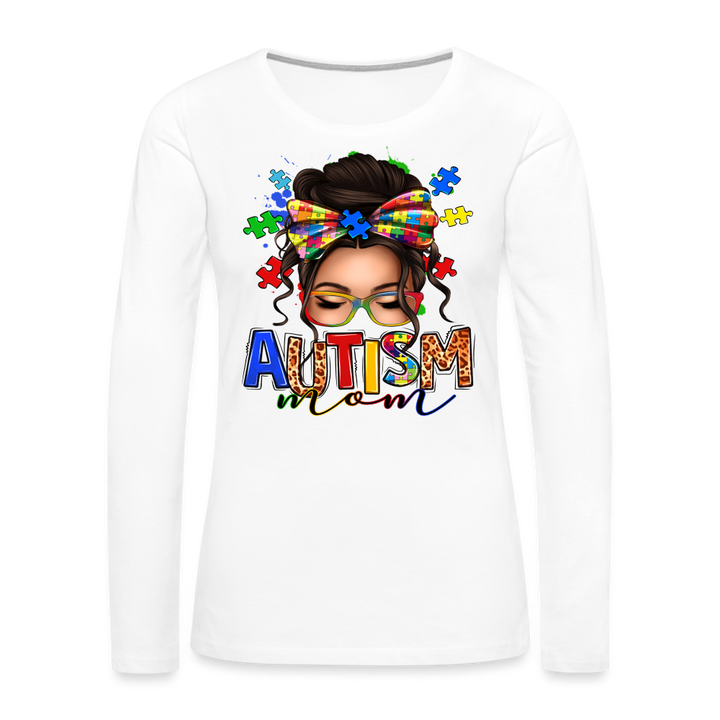 Autism Mom Women's Premium Long Sleeve Shirt - white