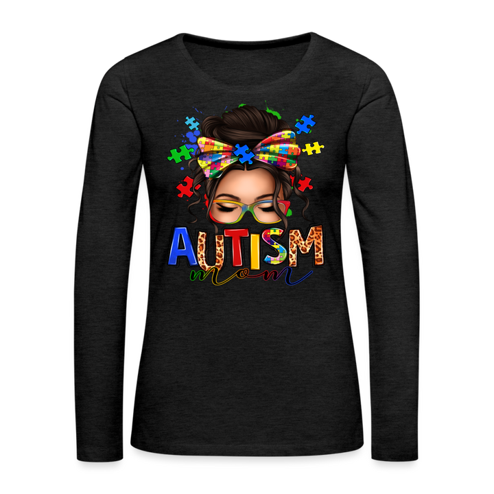 Autism Mom Women's Premium Long Sleeve Shirt - charcoal grey