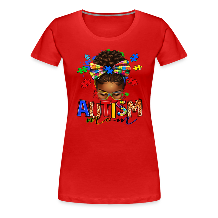 Autism Mom Women’s Premium Shirt - red