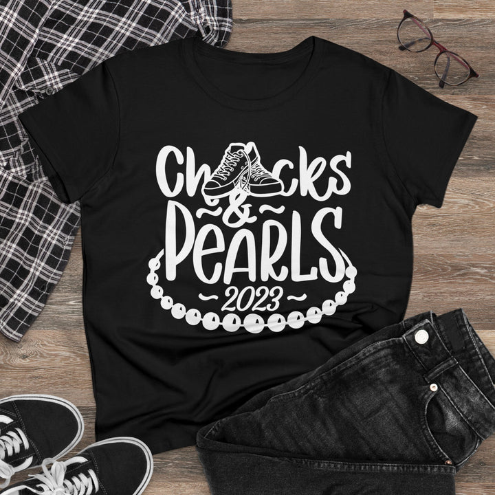 Chucks & Pearls Cotton Tee 2023 - Beguiling Phenix Boutique