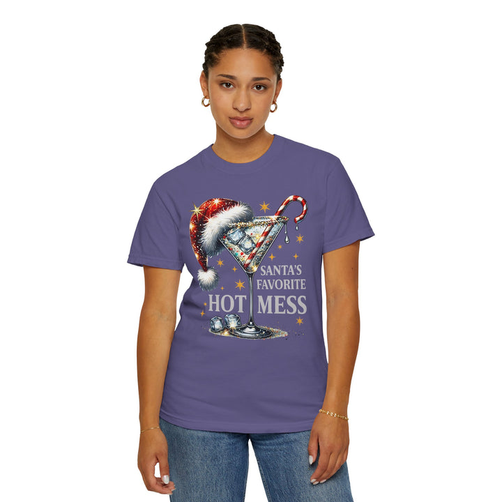 Holiday T-Shirt — "Santa’s Favorite Hot Mess" Christmas Cocktail Tee - Beguiling Phenix Boutique