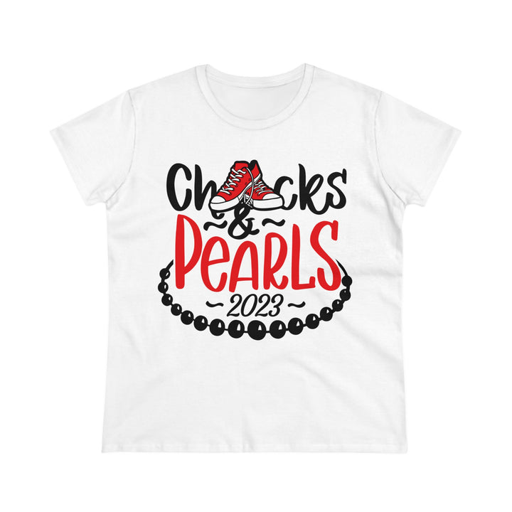 Chucks & Pearls Cotton Tee - Beguiling Phenix Boutique