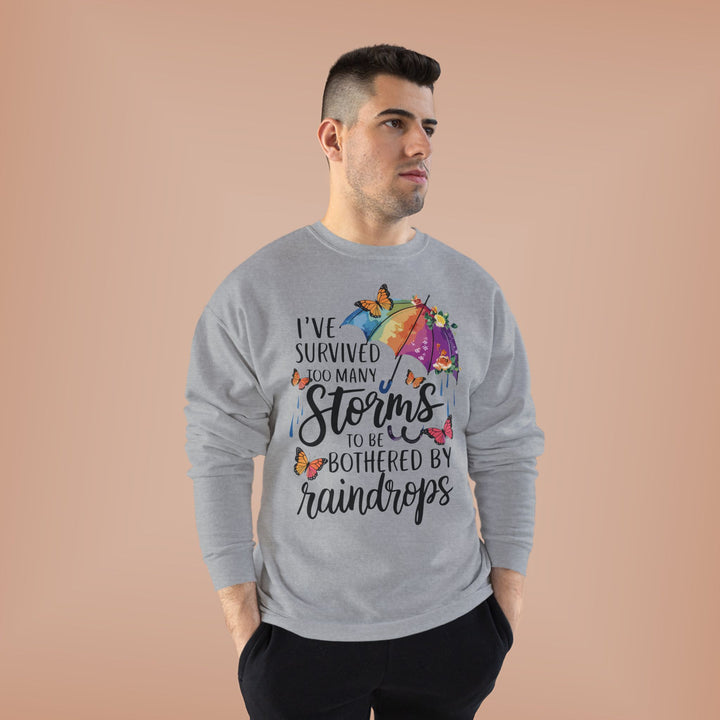 Survived Storms Sweatshirt - Inspirational EcoSmart Crewneck - Beguiling Phenix Boutique