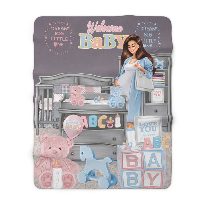 Blue & Pink Welcome Baby Fleece Blanket - Beguiling Phenix Boutique