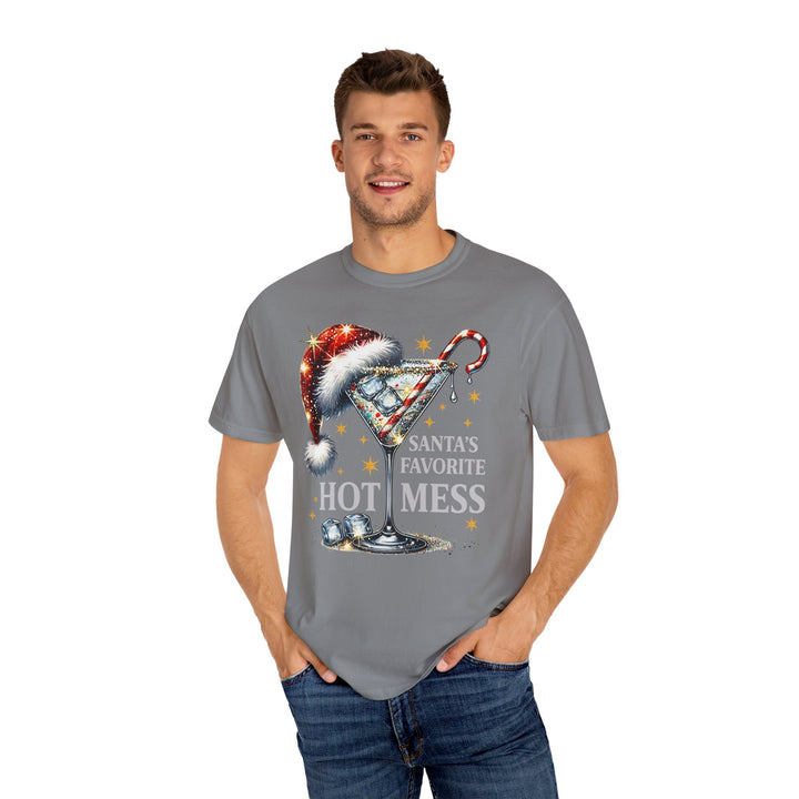 Holiday T-Shirt — "Santa’s Favorite Hot Mess" Christmas Cocktail Tee - Beguiling Phenix Boutique
