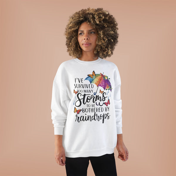 Survived Storms Sweatshirt - Inspirational EcoSmart Crewneck - Beguiling Phenix Boutique