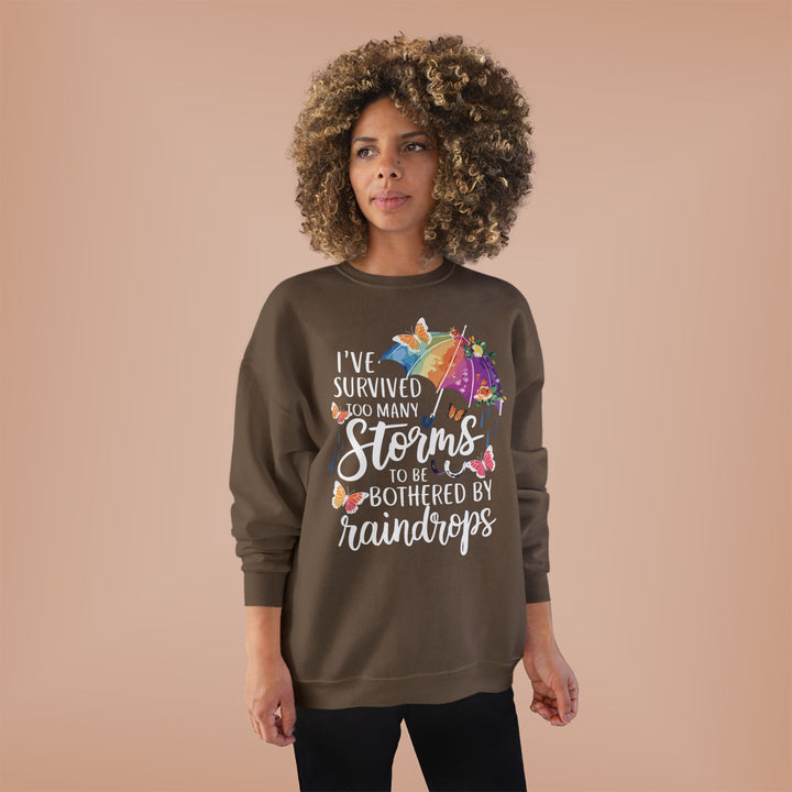 Survived Storms Sweatshirt - Inspirational EcoSmart Crewneck - Beguiling Phenix Boutique