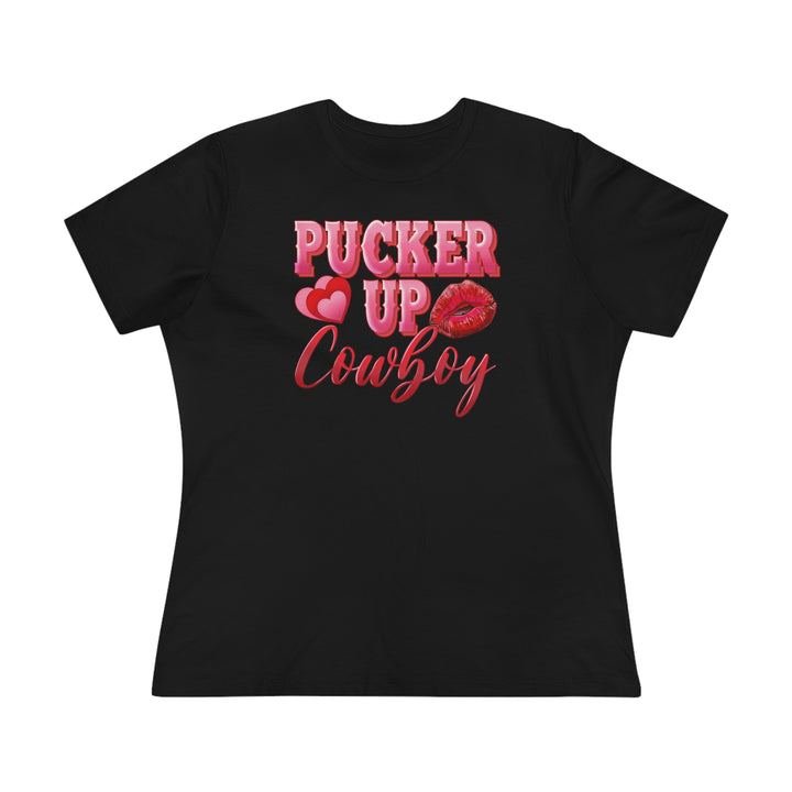 Pucker Up Cowboy Women's Premium Tee - Beguiling Phenix Boutique
