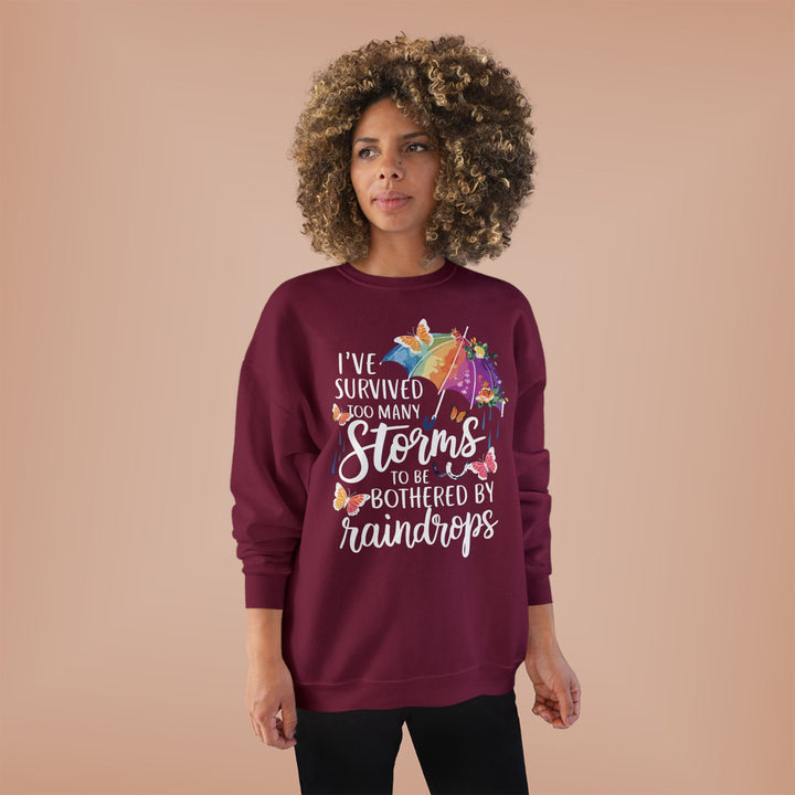 Survived Storms Sweatshirt - Inspirational EcoSmart Crewneck - Beguiling Phenix Boutique