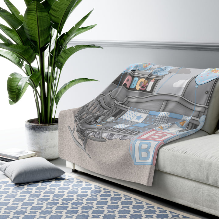 Blue Welcome Baby Fleece Blanket - Beguiling Phenix Boutique