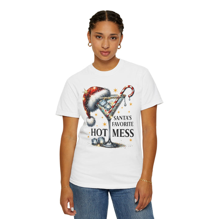 Holiday T-Shirt — "Santa’s Favorite Hot Mess" Christmas Cocktail Tee - Beguiling Phenix Boutique