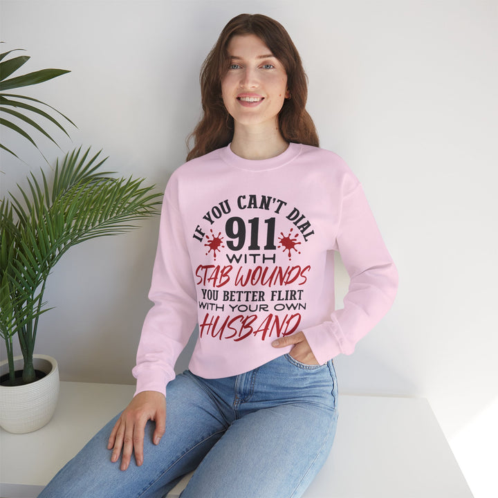 Humorous Crewneck Sweatshirt for Couples - "Flirt with Your Own Husband" - Beguiling Phenix Boutique