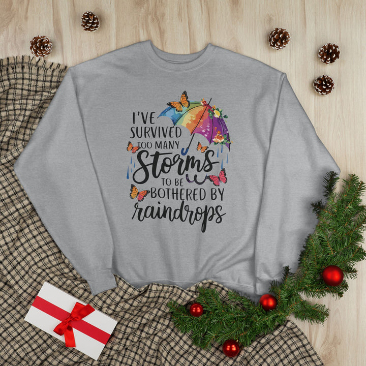 Survived Storms Sweatshirt - Inspirational EcoSmart Crewneck - Beguiling Phenix Boutique