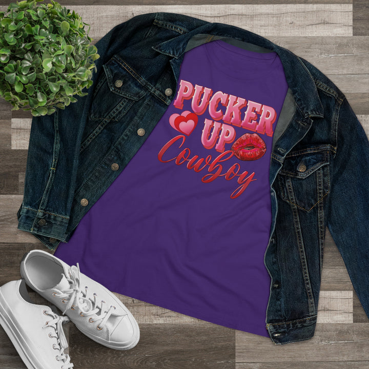 Pucker Up Cowboy Women's Premium Tee - Beguiling Phenix Boutique