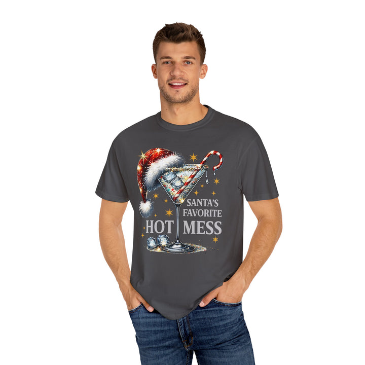 Holiday T-Shirt — "Santa’s Favorite Hot Mess" Christmas Cocktail Tee - Beguiling Phenix Boutique