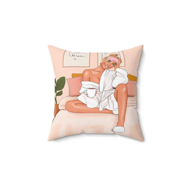 Self-Care Sunday Faux Suede Throw Pillow - Beguiling Phenix Boutique