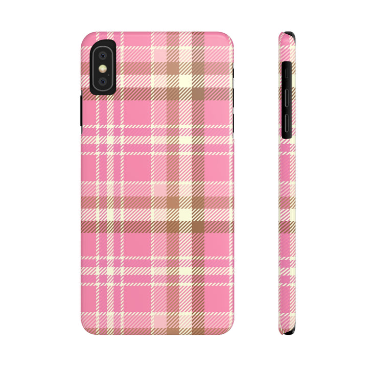Pink Plaid Slim Phone Case - Beguiling Phenix Boutique