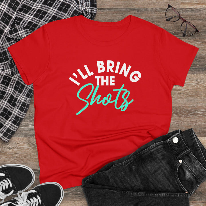 Bring Shots Women's Heavy Cotton Tee - Beguiling Phenix Boutique