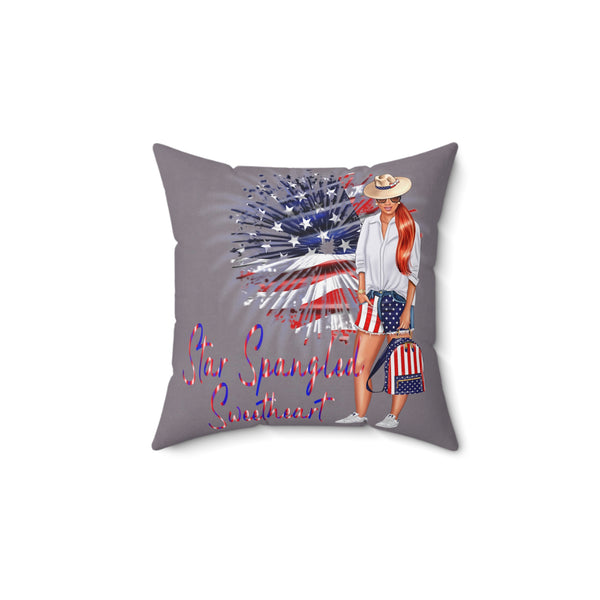 Star Spangled Sweetheart Faux Suede Throw Pillow - Beguiling Phenix Boutique