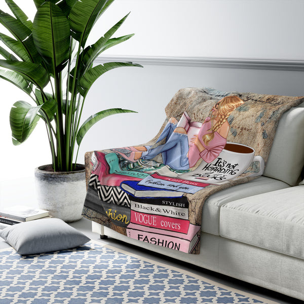 Hoarding Books Fleece Blanket - Beguiling Phenix Boutique