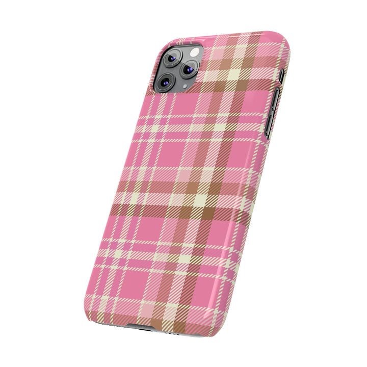 Pink Plaid Slim Phone Case - Beguiling Phenix Boutique