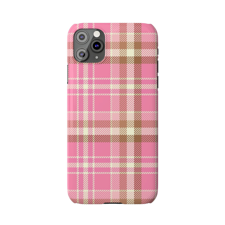 Pink Plaid Slim Phone Case - Beguiling Phenix Boutique