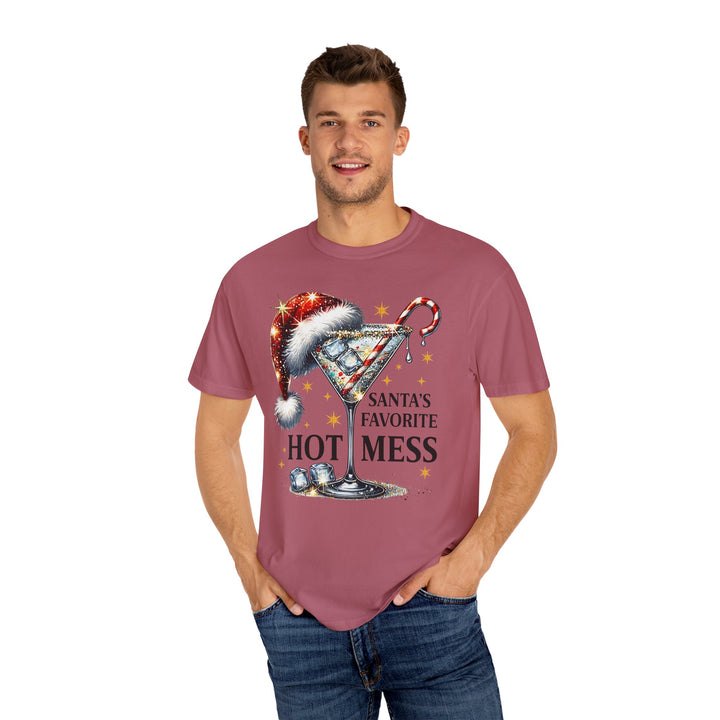 Holiday T-Shirt — "Santa’s Favorite Hot Mess" Christmas Cocktail Tee - Beguiling Phenix Boutique