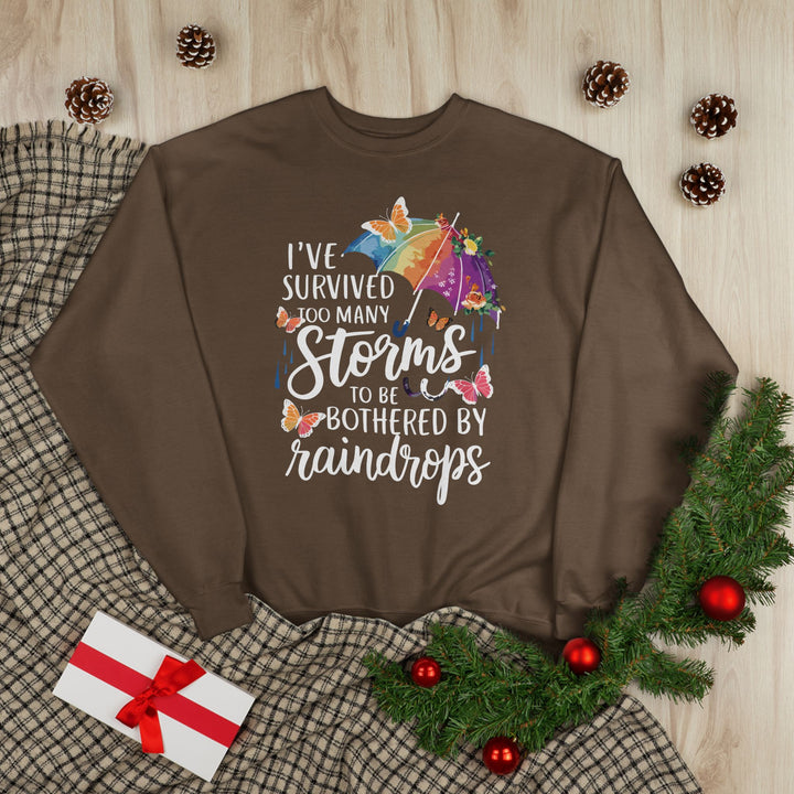 Survived Storms Sweatshirt - Inspirational EcoSmart Crewneck - Beguiling Phenix Boutique