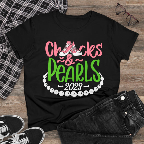 Chucks & Pearls Cotton Tee 2023 - Beguiling Phenix Boutique