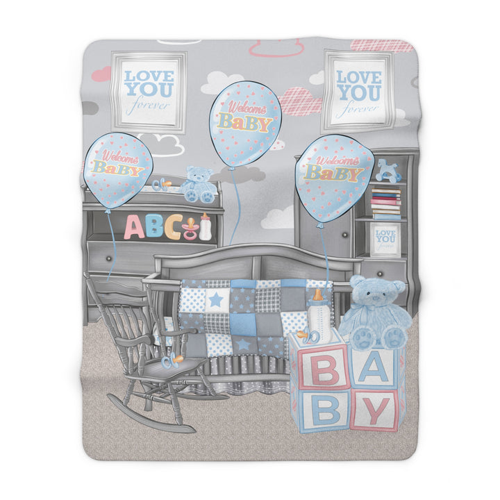 Blue Welcome Baby Fleece Blanket - Beguiling Phenix Boutique