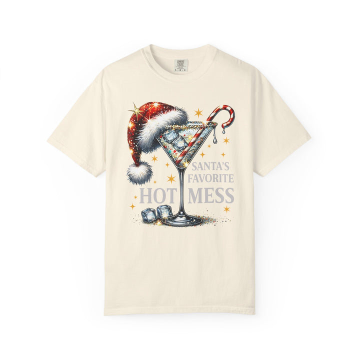 Holiday T-Shirt — "Santa’s Favorite Hot Mess" Christmas Cocktail Tee - Beguiling Phenix Boutique