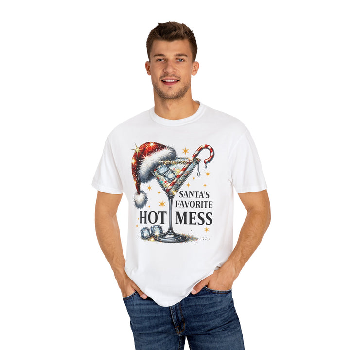 Holiday T-Shirt — "Santa’s Favorite Hot Mess" Christmas Cocktail Tee - Beguiling Phenix Boutique