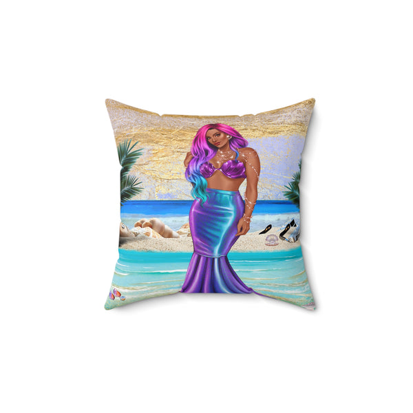 Mermaid Life Faux Suede Throw Pillow - Beguiling Phenix Boutique