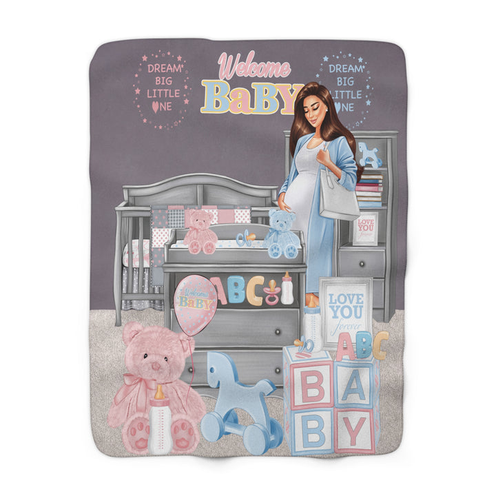 Blue & Pink Welcome Baby Fleece Blanket - Beguiling Phenix Boutique