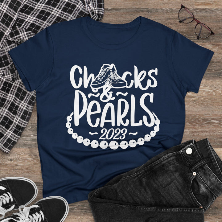 Chucks & Pearls Cotton Tee 2023 - Beguiling Phenix Boutique